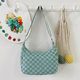 Ins style large-capacity armpit bag female college student attending class canvas messenger bag shopping bag autumn commuting dumpling bag