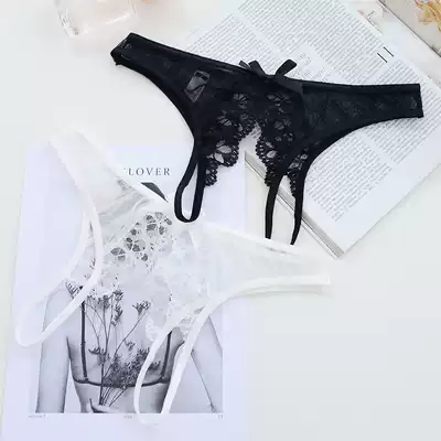 Sexy free-from-sight perspective open crotch T pants extreme temptation eyelash lace underwear