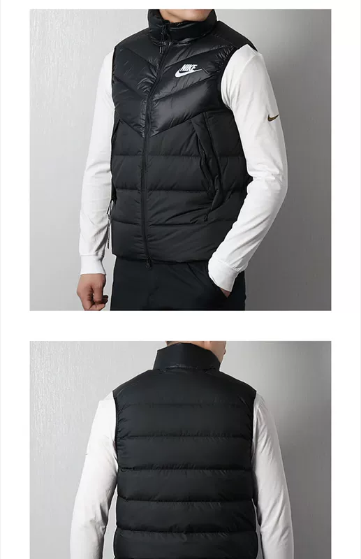 Nike Nike down jacket vest nam 2019 thu đông mới đứng cổ áo ấm giản dị xuống vest 928860 - Thể thao xuống áo khoác