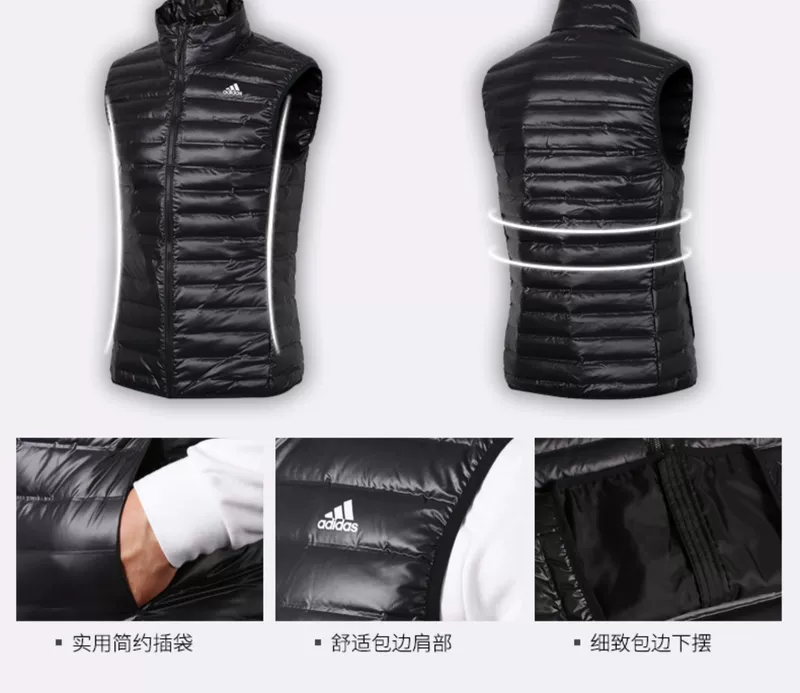 Adidas Adidas nam 2019 mùa thu mới thể thao giản dị xuống vest ấm vest BS1563 - Áo thể thao