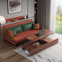 Versatile sofa bed for small family type light lavish with tea table solid wood net red living room bookroom sofa bed sofa bed