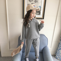 Girl set 2019 autumn and winter New middle child Korean version of foreign style loose clothes trousers childrens fashion two sets