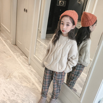 Girls sweater 2019 new autumn and winter Korean version of foreign style pullover thick woolen sweater childrens winter thick knitted sweater tide