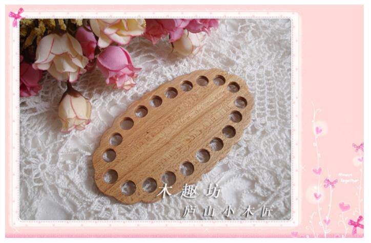 (Wooden)Hardwood Cross embroidery line Oval lace-shaped winding board(20 holes)