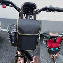 Electric vehicle storage artifact bicycle front car first bag mobile phone bag increase with cover to put charger hanging bag hanging bag