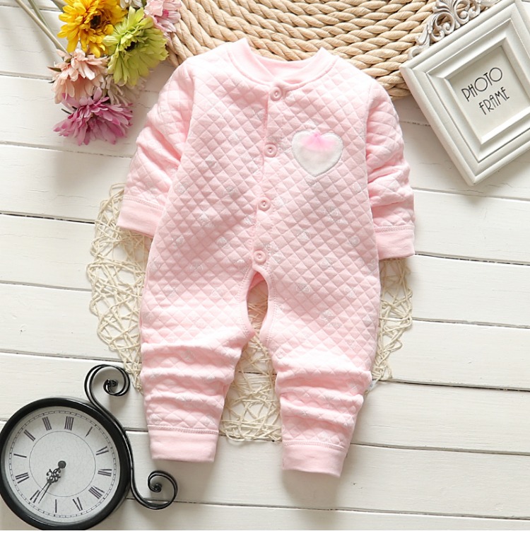 Mùa thu và mùa đông cho bé những bộ đồ ấm áp nam nữ quần áo trẻ sơ sinh cotton mỏng Quần áo ấm cho bé Quần áo 0-1 tuổi jumpsuit trẻ em thu đông