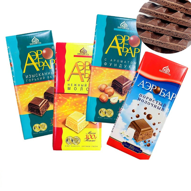Russian Gold Award Dark Chocolate Bubble Nut Milk White Chocolate Chunks Imported Zero Food 4 Blocks