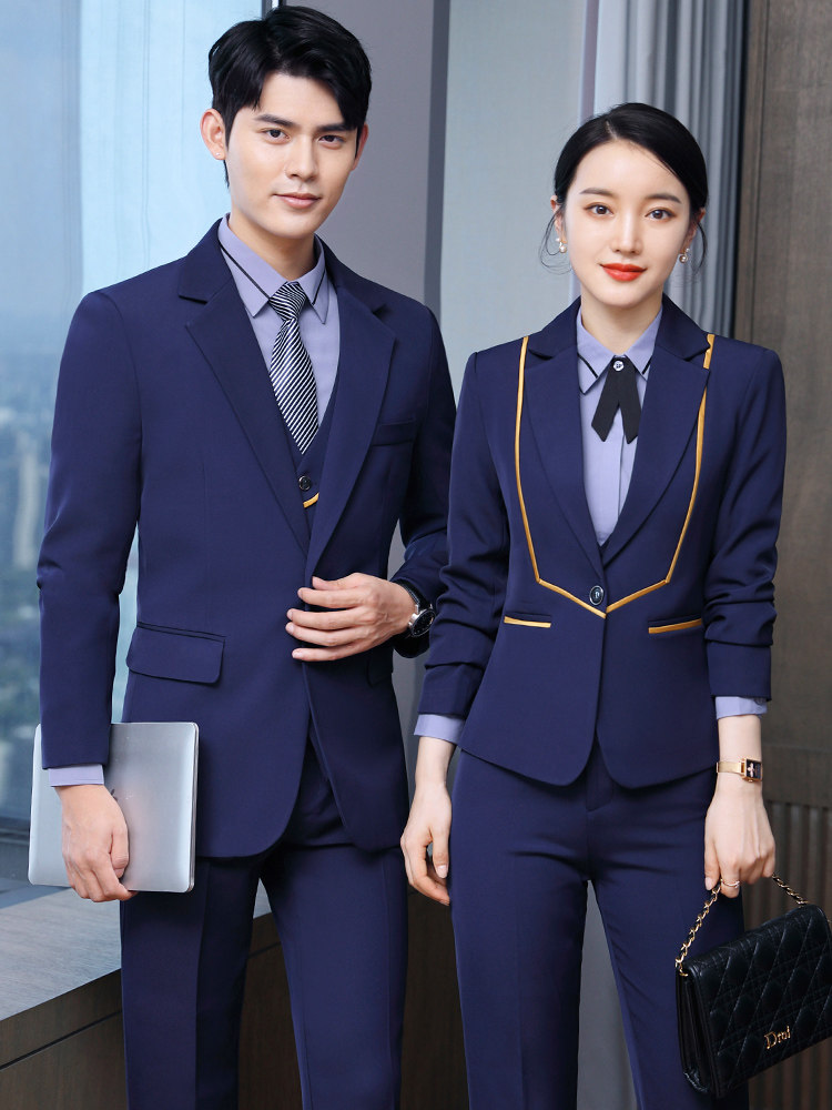 HIGH-END HOTEL FRONT DESK WORK WEAR FOR MEN AND WOMEN THE SAME PROFESSIONAL WEAR BAR COUNTER RESTAURANT CLUB WAITER WORK CLOTHES IN SPRING AND AUTUMN