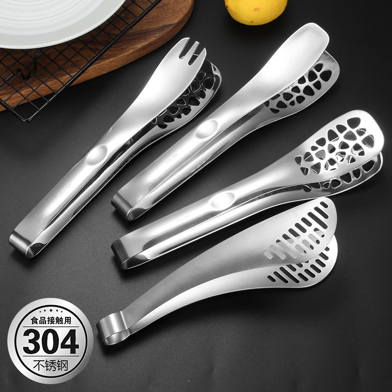 304 stainless steel food clip buffet bread clip Home outdoor multi-function food barbecue clip