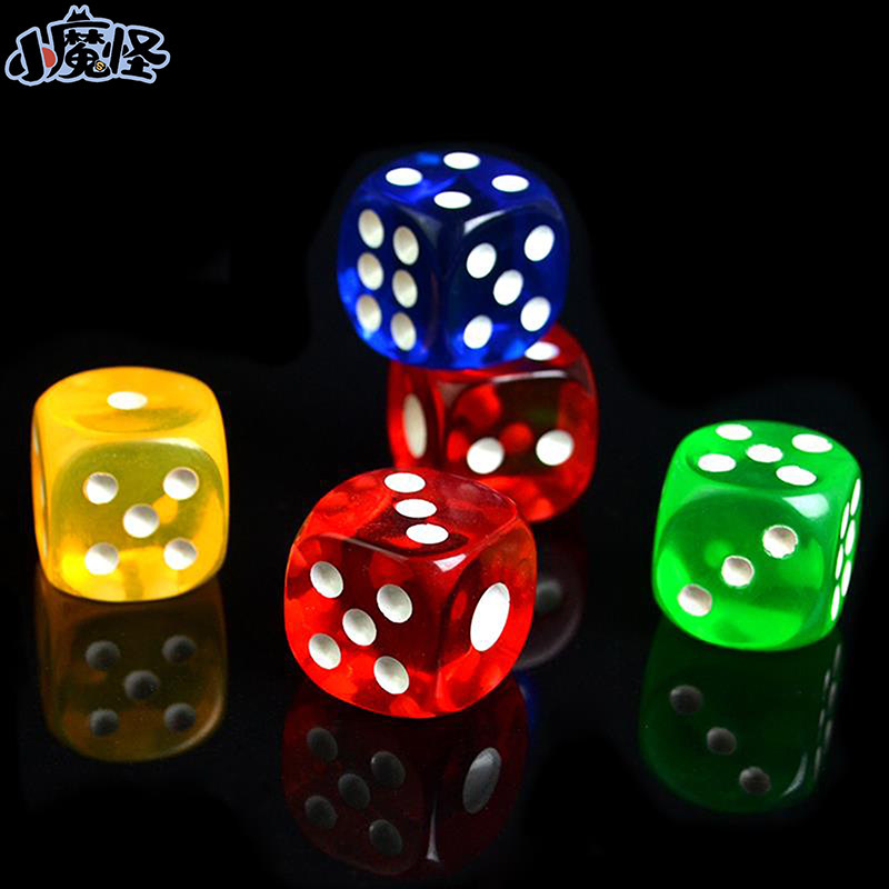 Color Red Yellow Blue Green Acrylic Dice Crystal Clear Color Son Bar Dice Game Screen 1 Grain