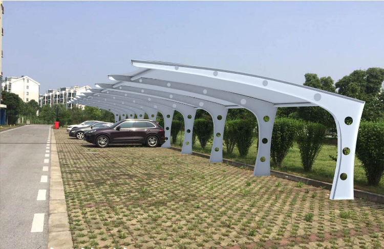 Membrane structure parking shed Community outdoor electric vehicle awning Factory car charging pile tension film awning