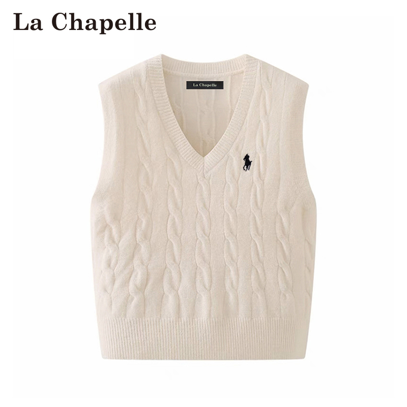 La Chapelle White Sweater Vest for Women, Spring and Autumn Knitted Vest, Solid Color Autumn and Winter Style Vest La Chapelle White Sweater Vest for Women, Spring and Autumn Knitted Vest, Solid Color Autumn and Winter Style Vest