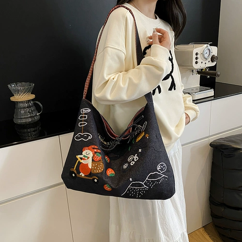 Японский вместительный и большой шоппер для отдыха, универсальная модная сумка на одно плечо