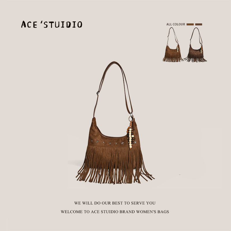 Niche Retro Suede Bag for Women 2026 New Fashion Versatile Crossbody Bag Bohemian Style Tassel Bag