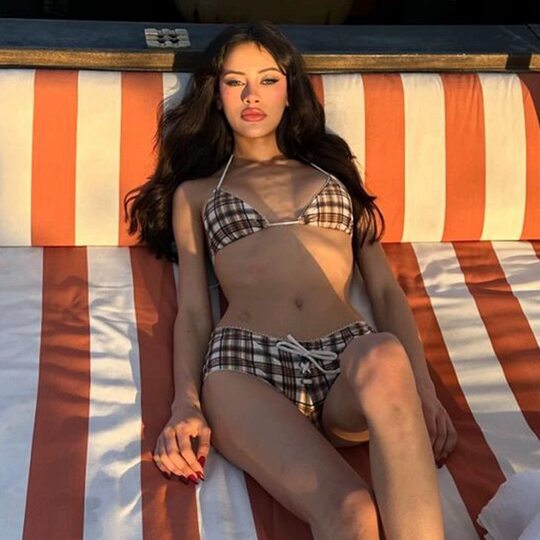 Sexy Style Bikini Women's Two-Piece Swimsuit with Straps, Halter Neck, Beach Vacation Style, Backless Swimsuit Set