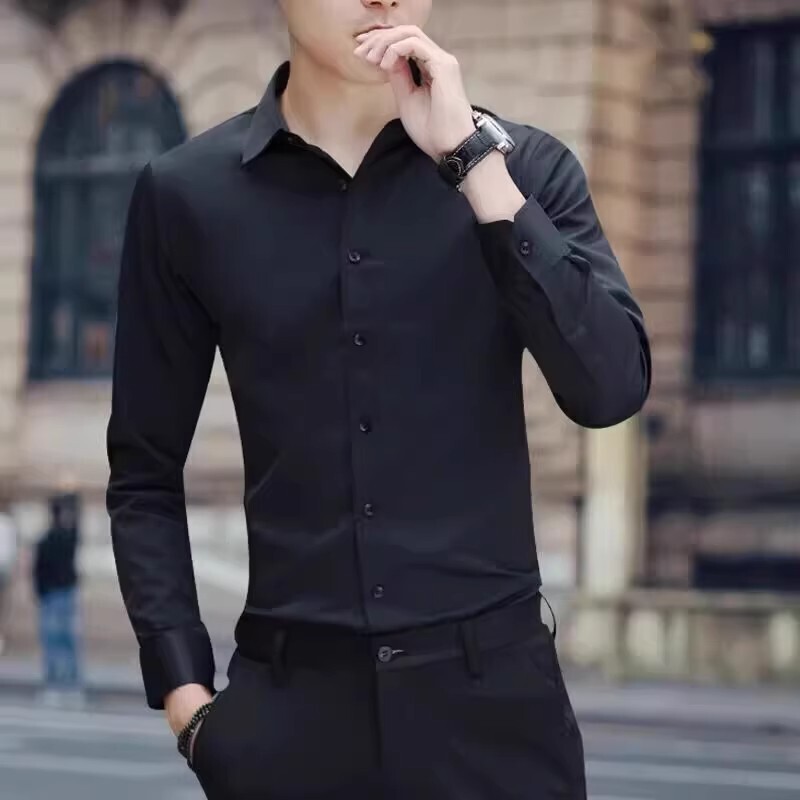 American-Style Trendy Business Casual Long-Sleeve Shirt for Men, Versatile Slim-Fit Work Shirt Jacket for Spring and Autumn American-Style Trendy Business Casual Long-Sleeve Shirt for Men, Versatile Slim-Fit Work Shirt Jacket for Spring and Autumn