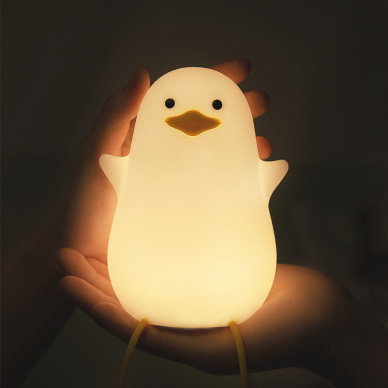 Fun Life Small Duck Light Fun Night Light Creative Silicone Bed Head Light Sleep Ambergine Companion Sleeping Led Phone Rack