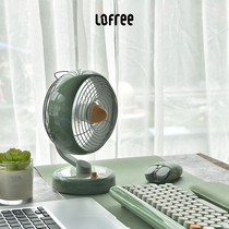 LOFREE LOFREE electric fan small desktop Office Desktop USB head charging silent air circulation fan