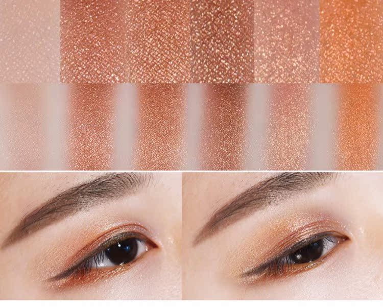 Bộ trái cây sáu màu phấn mắt Pearlescent mờ trộn bóng mắt khay lớn Màu đỏ trái cây bóng mắt không thấm nước không nở - Bóng mắt bảng phấn mắt 3ce