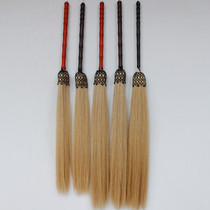 True horsetail Taichi whisk Buddha dust fly fling dust whisk red pear wood chicken wing wood handle send carrying bag
