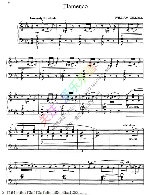 William Gillock Flamenco Piano Solo Score Original Version