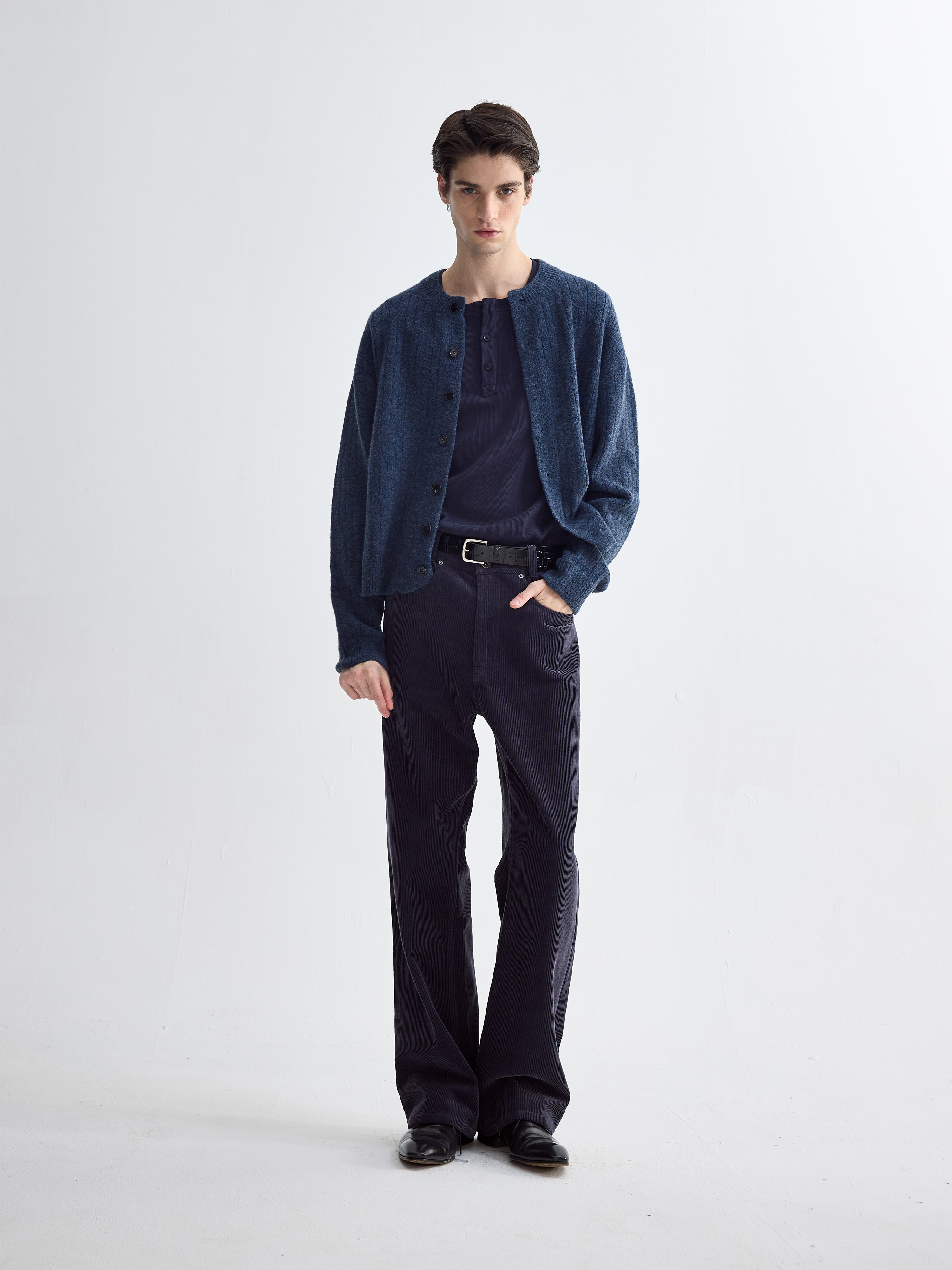PURESQUARE Wool-Blend Relaxed Cardigan