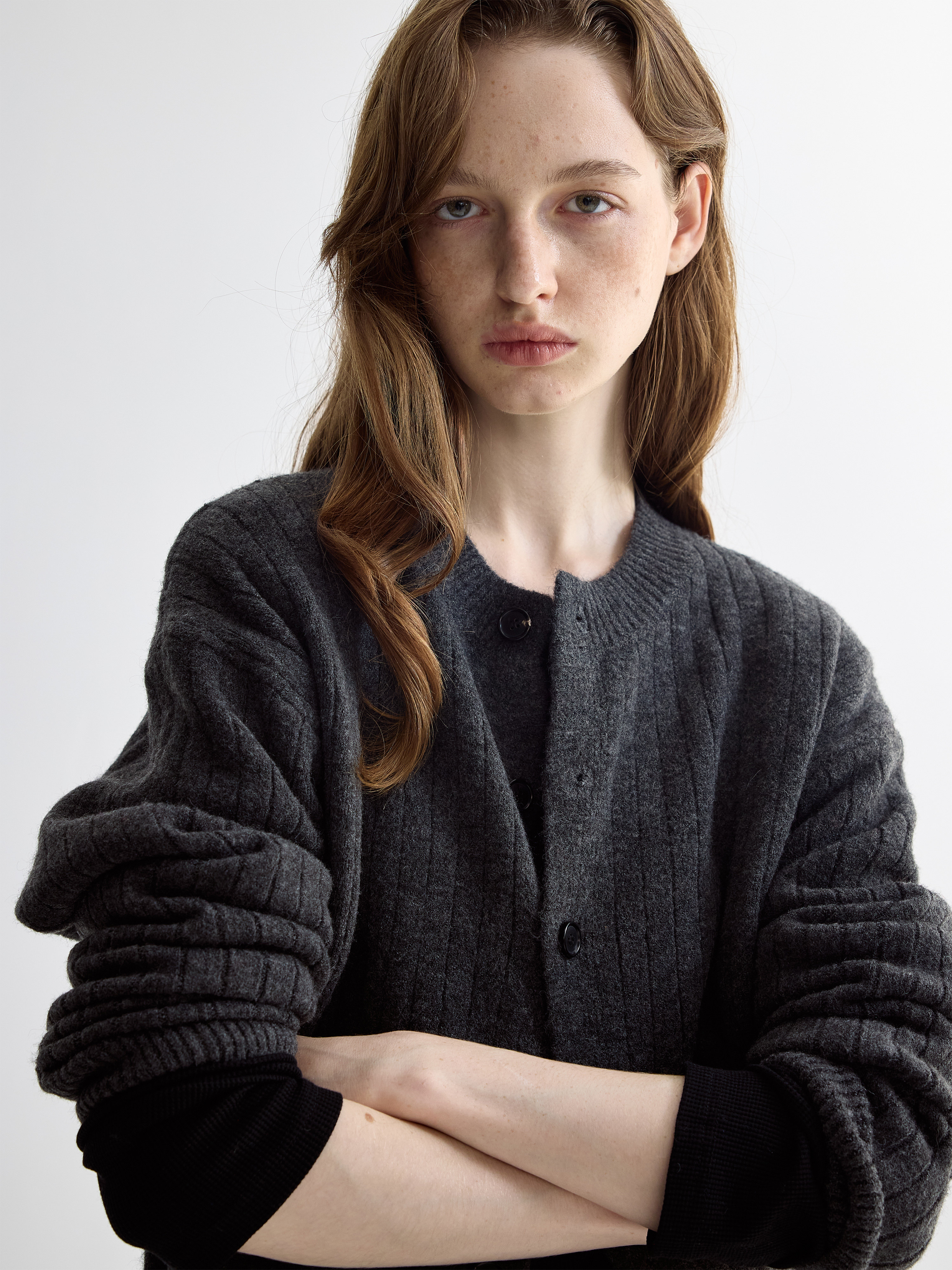 PURESQUARE Wool-Blend Relaxed Cardigan