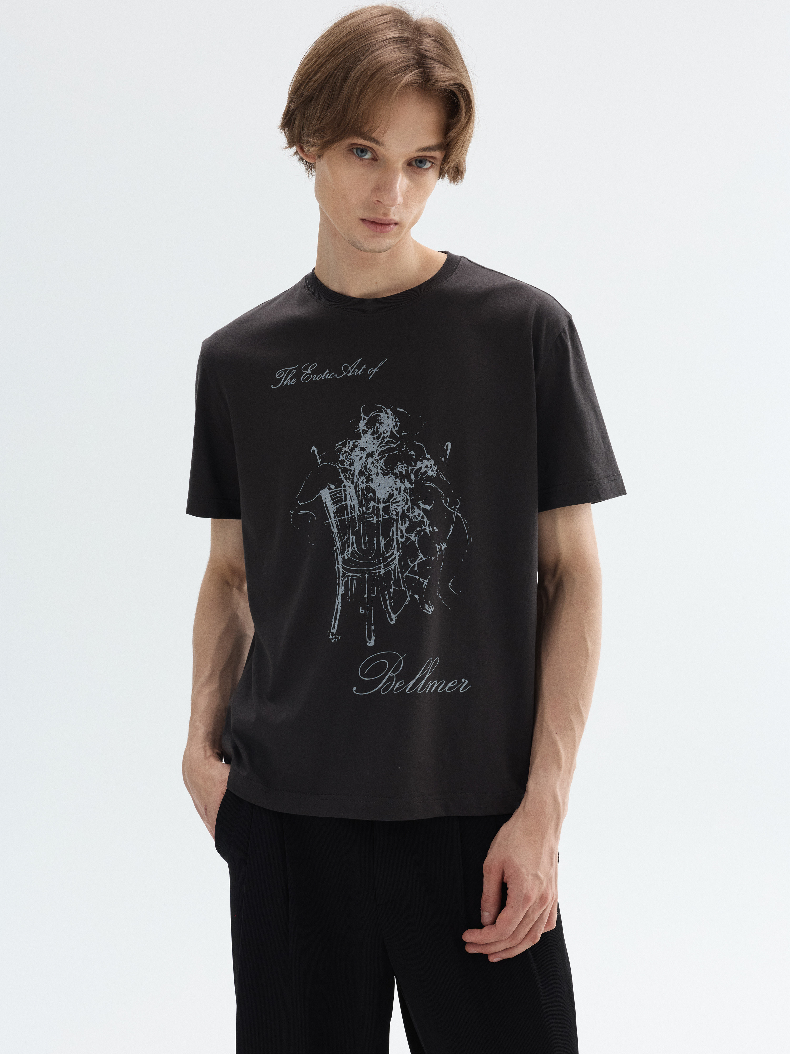 PURESQUARE Vintage Abstract Line Portrait Tee