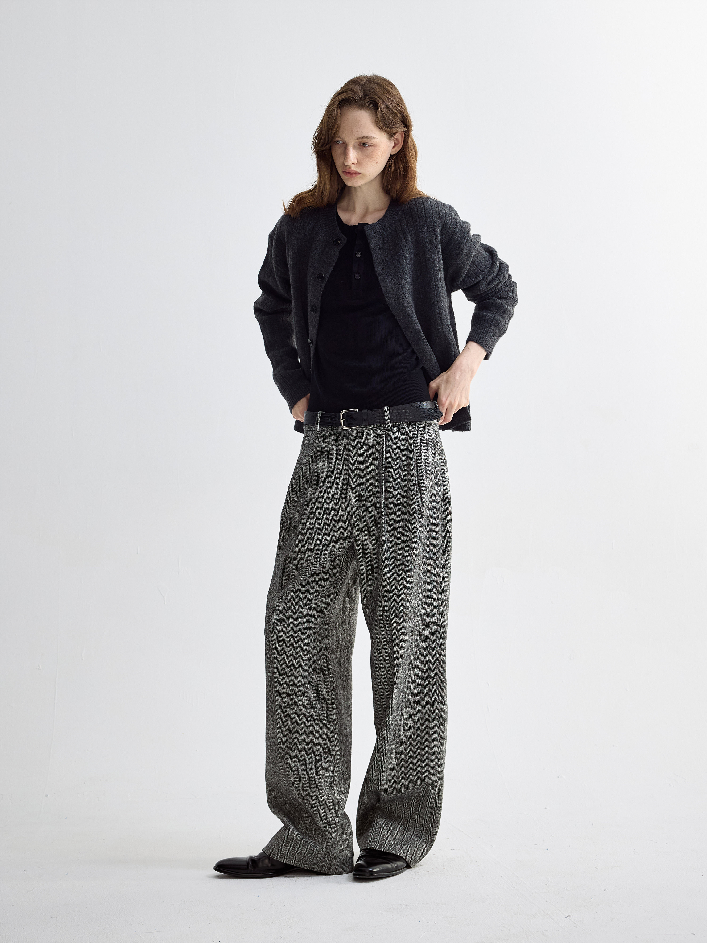 PURESQUARE Wool-Blend Relaxed Cardigan