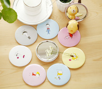 Korean fashion sweet cute mini cartoon small mirror portable makeup mirror creative round portable beauty