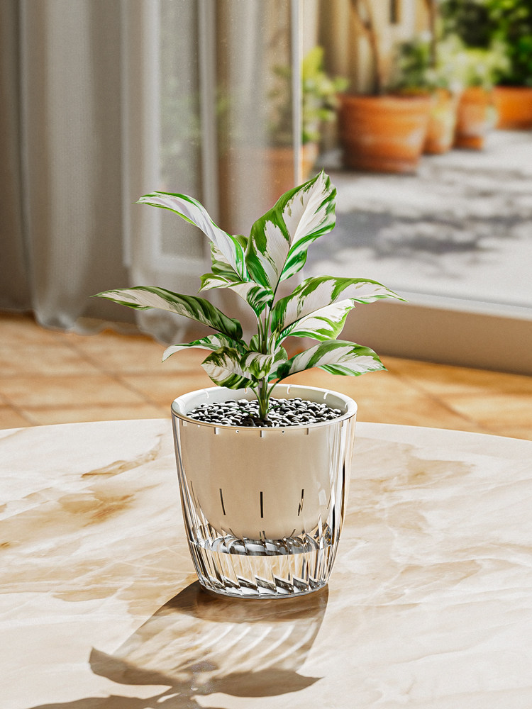 Automatic Self-Watering Flower Pot, Transparent Hydroponic Container, Plastic Plant Pot, Glass Vase for Green Plants, Special Water-Cultivation Vase