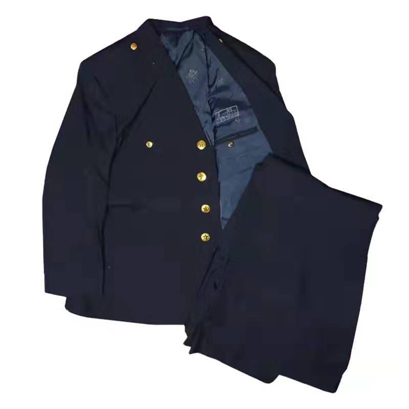 In Stock, Genuine 87-Style Navy Blue Summer Uniform with Suit Collar, Fully Lined with Wool, Old-Style Cadre Uniform Set