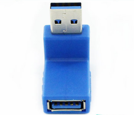 USB3.0下弯头 90度直角USB3.0公对母头 USB弯头USB3.0转接头蓝色