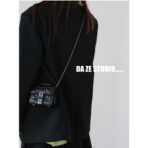 Сумка через плечо, универсальная сумка на одно плечо, черная цепь, маленькая небольшая сумка