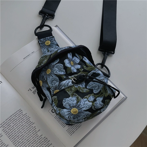 Небольшая сумка, оригинальная небольшая дизайнерская сумка через плечо, синяя нагрудная сумка, поясная сумка