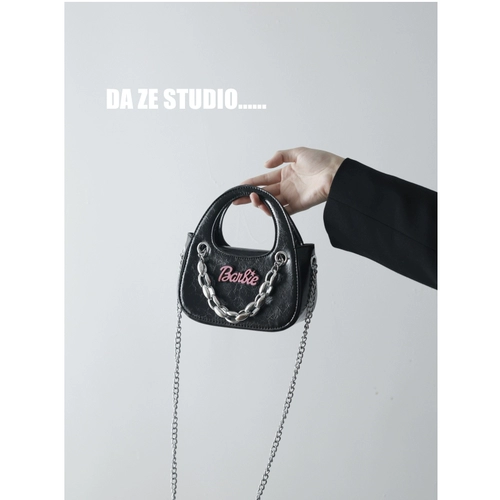 Сумка через плечо, демисезонная портативная черная цепь, премиум класс