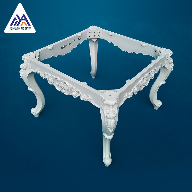 European-style plastic steel white billet tea table European-style plastic white stubble carved square table ABS white embryo square table