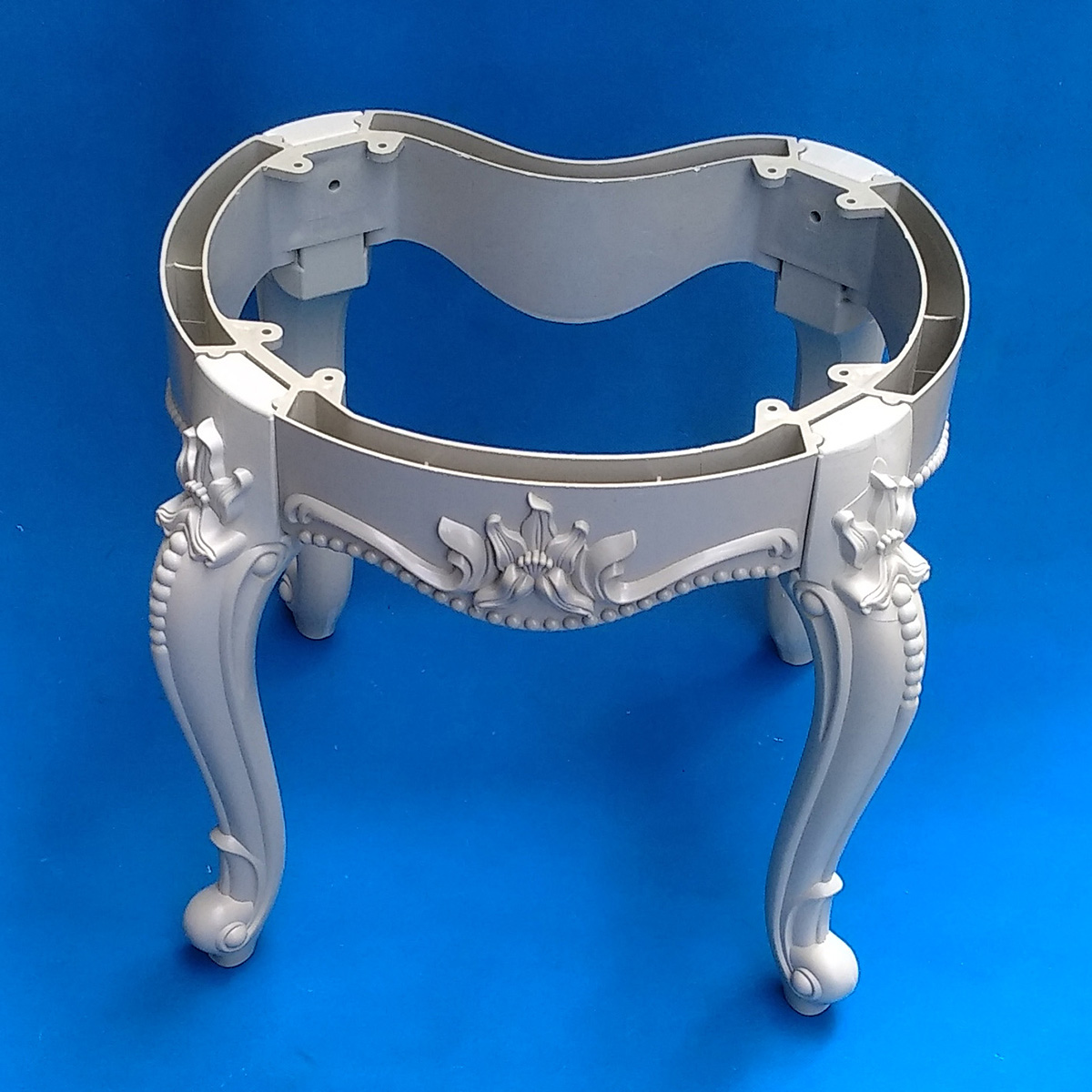 Eurostyle carved plastic comb makeup stool round stool white embryo semi-finished blank comb makeup stool frame ABS plastic steel stool-Taobao