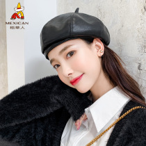 Rice Straw Man Nets Red Berets Lady Day Series Summer Fall Pu Art 100 Lap Cap Children Fashion Yinglun Han version of the tide