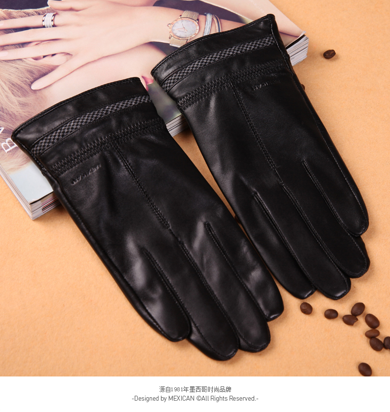 Gants pour homme MEXICAN    en peau de mouton - Ref 2781386 Image 21