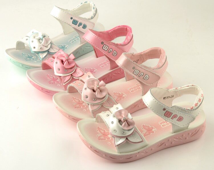 Sandales enfants en cuir orteil faux diamant pour été - semelle tendon - Ref 1053405 Image 7