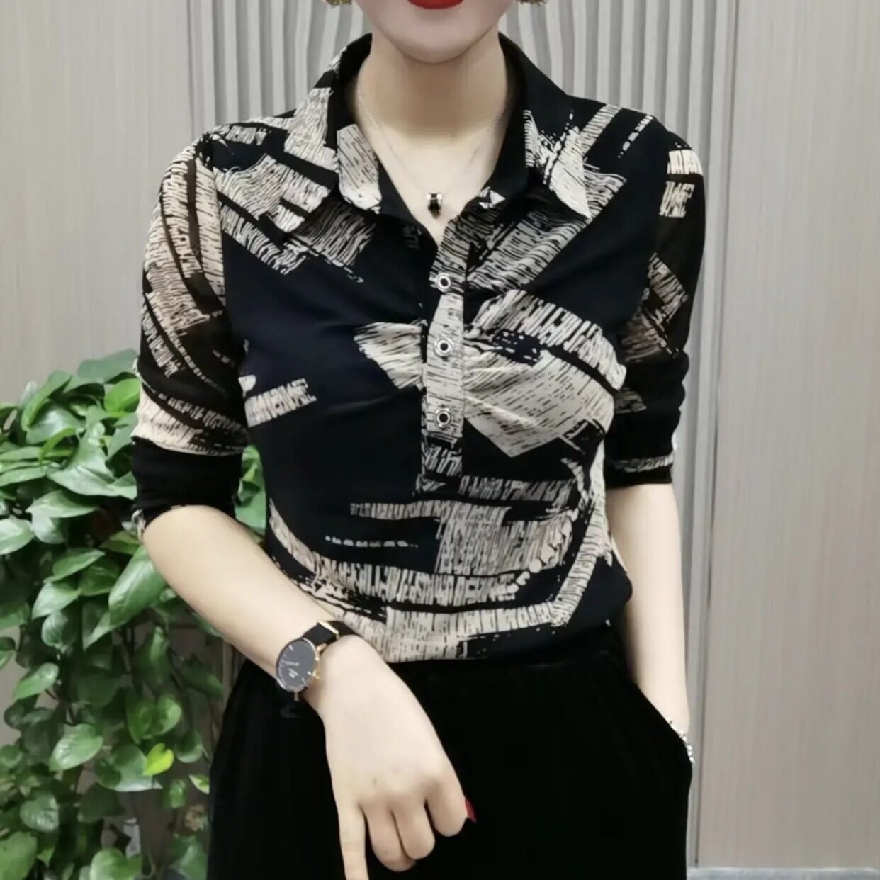 2025春夏新款衬衫气质百搭上衣宽松显瘦碎花衣时尚简约mt