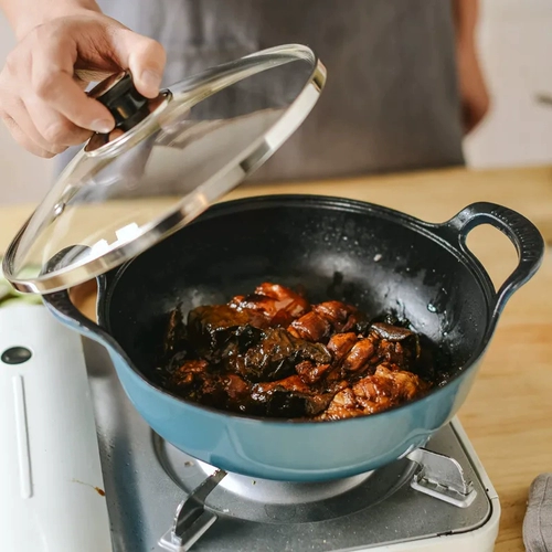 Сетка Douyin net Red Pot Эмалевая листовая горшка для горшки с тушеной тушеной тушеной тушеной тушеной.