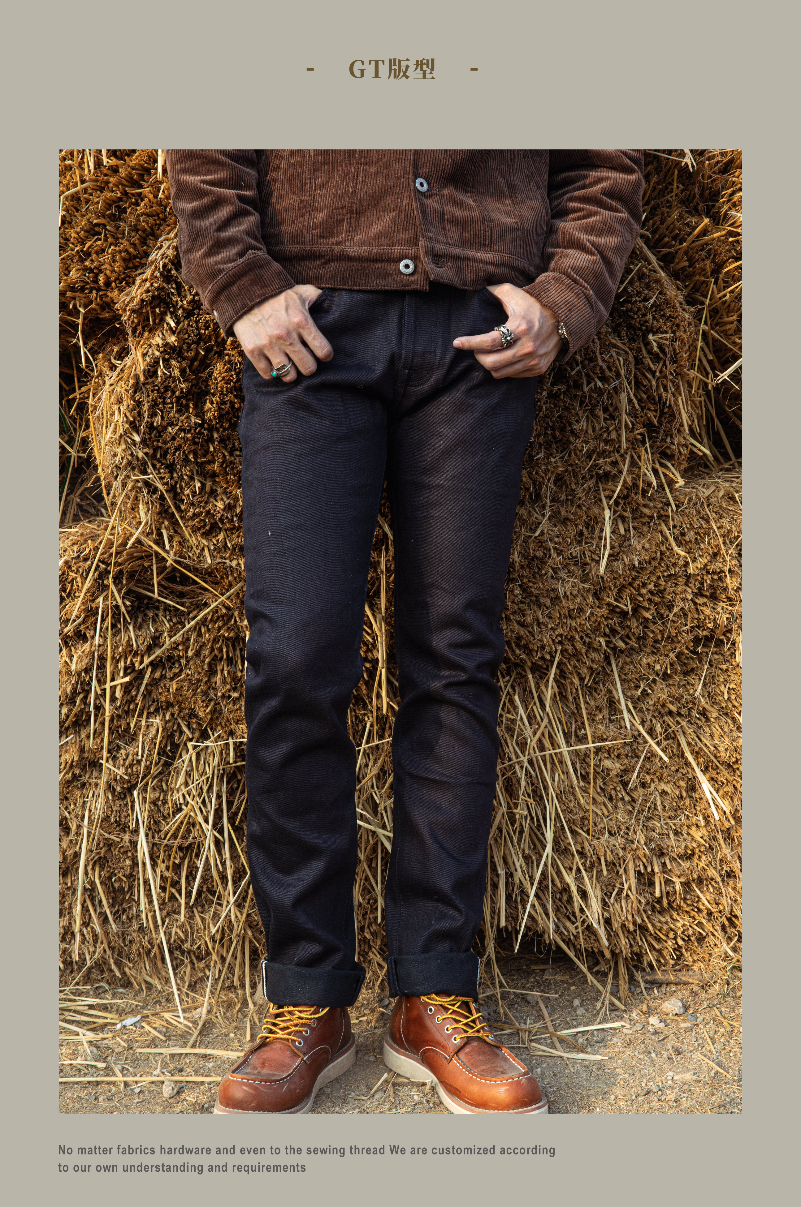 511xx-0006 RockCanRoll Read Description! Indigo Selvage Unwashed Slim Pants Unsanforised Raw Denim Jean 14.5oz 2 Colours