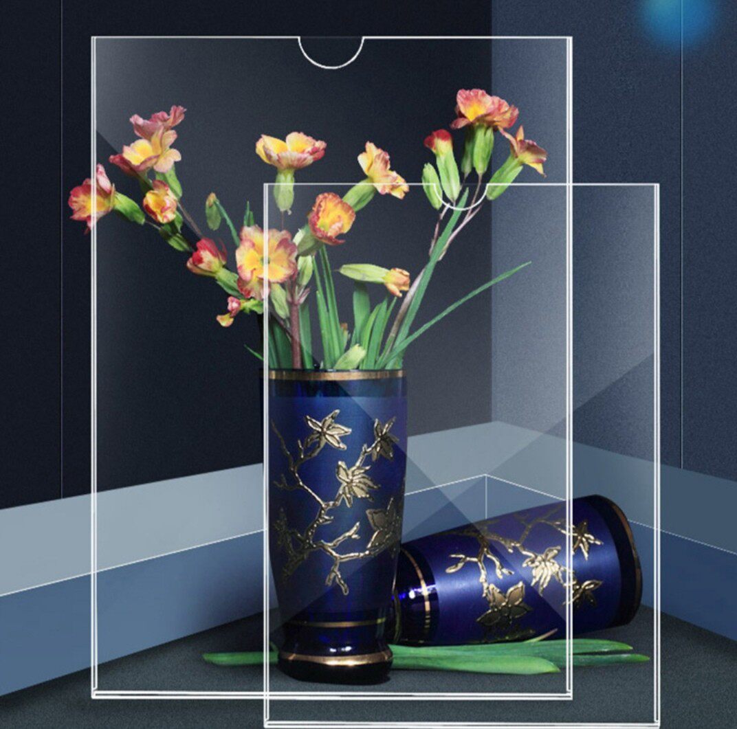 Double-layer acrylic A4 slot job photo plug-in box Post card card box card slot post card Sticker station card