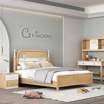 Nordic style suite series single bed desk wardrobe ash solid wood furniture