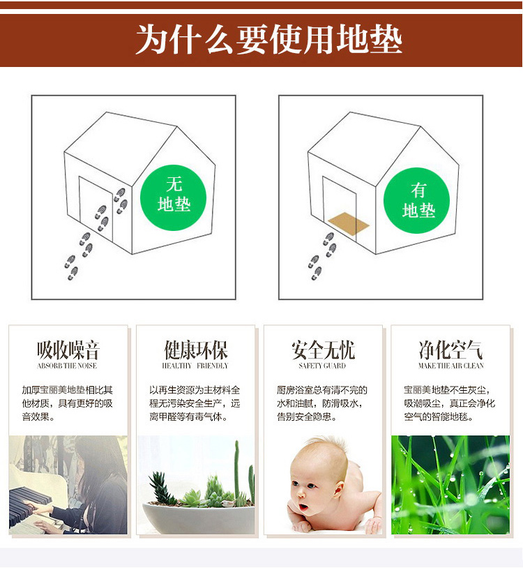 Non-slip thảm thảm lối đi cầu thang hành lang cửa tấm thảm chùi chân lát thảm sàn thảm sàn có thể được cắt bếp gia đình toàn bộ khối lượng - Thảm tham trai san