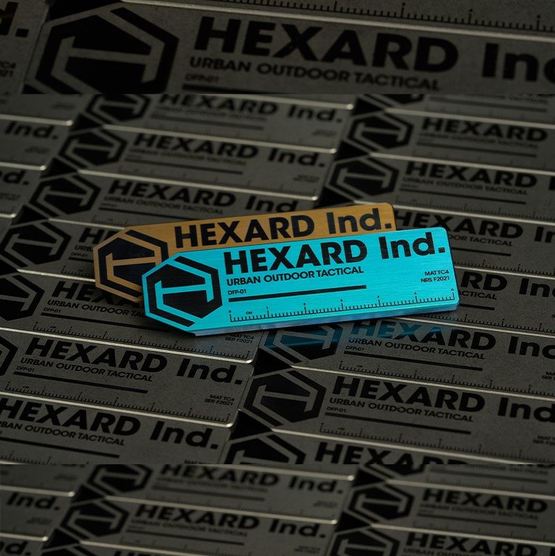 HEXARD joint DFP-01 titanium alloy blue metal arms chapter magic sticker morale badge function EDC gold