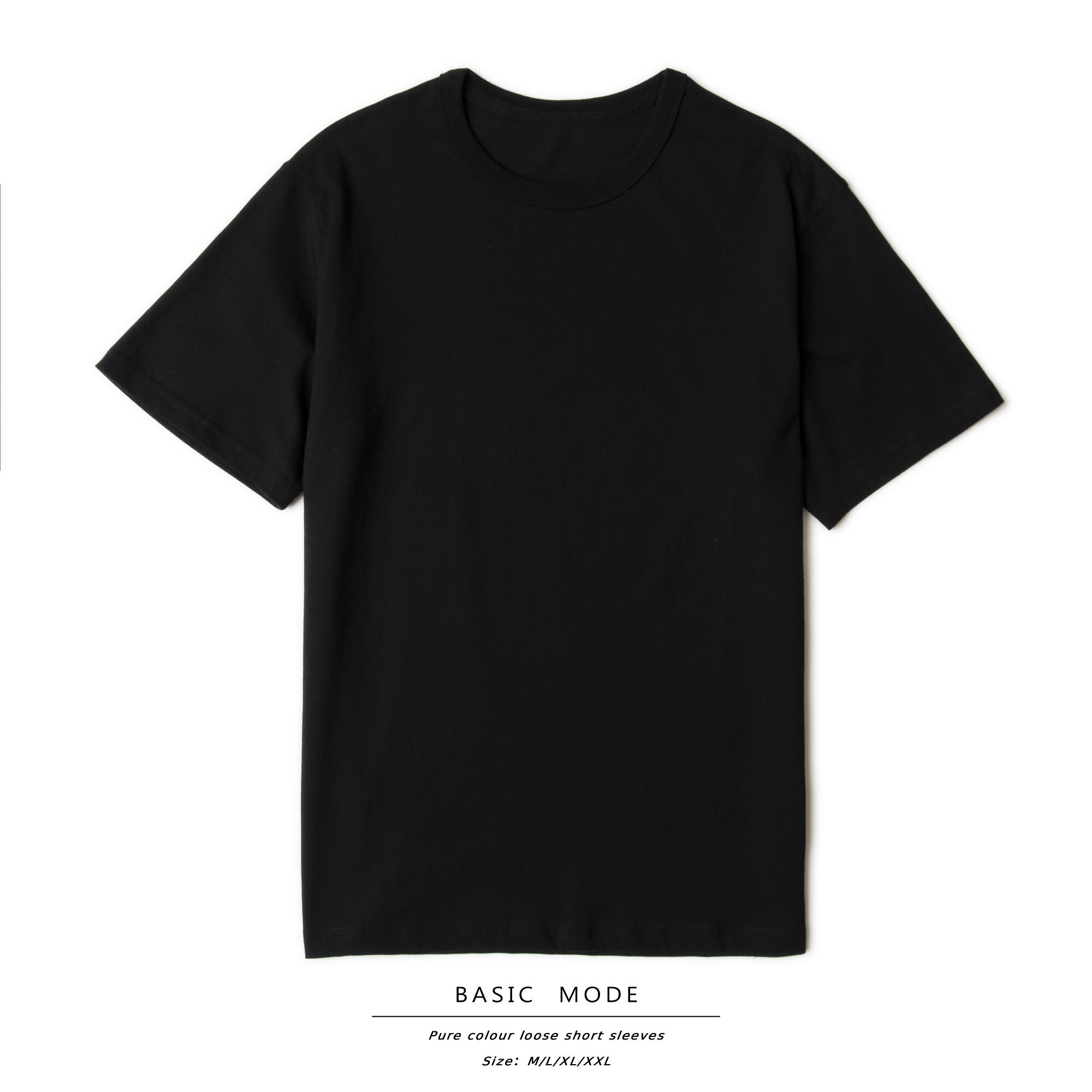 (BASIC MODE) 230G 2 This needle base round collar pure cotton pure color loose short sleeve bottom T-shirt