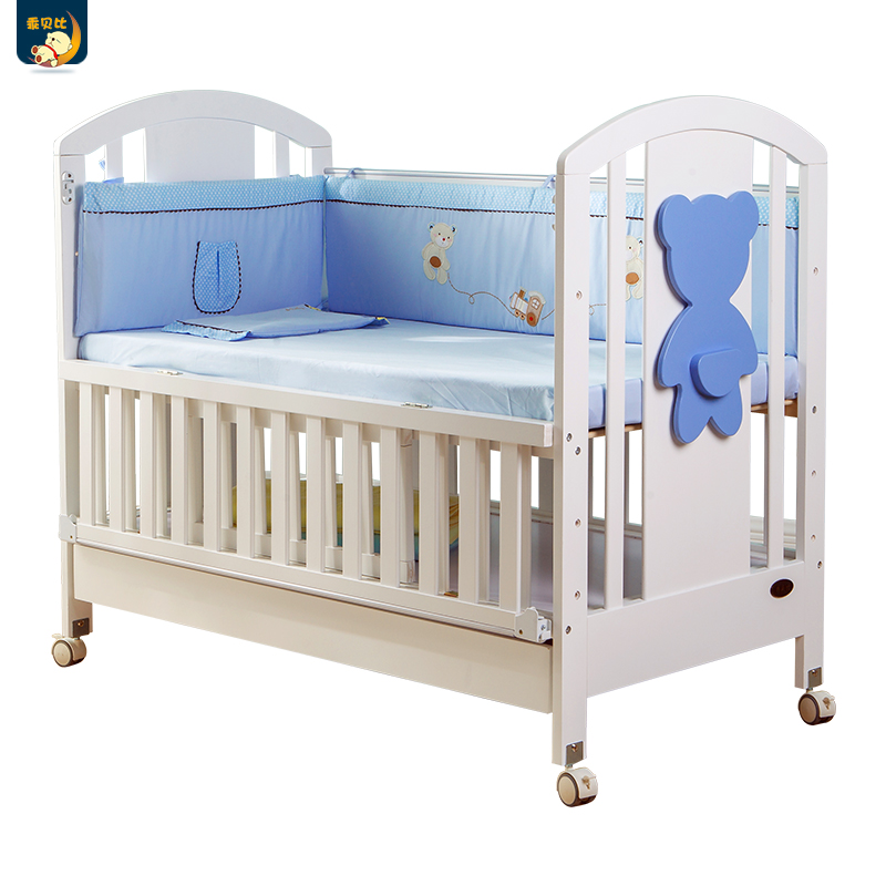 Good Baby Baby Crib Solid Wood Cradle Bed Splicing Queen Bed